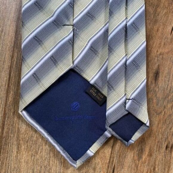 Ermenegildo Zegna Men’s 100% Silk Necktie Multicolor Striped Tie Italy 59” x 4” - Picture 5 of 6